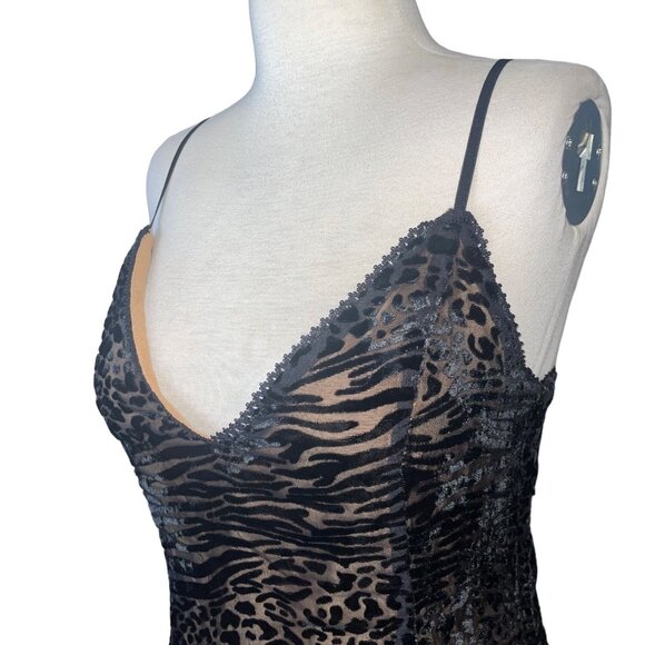 superdown Loraine Mini Dress in Black Leopard XXSmall New Womens Burnout Velvet - Picture 6 of 10